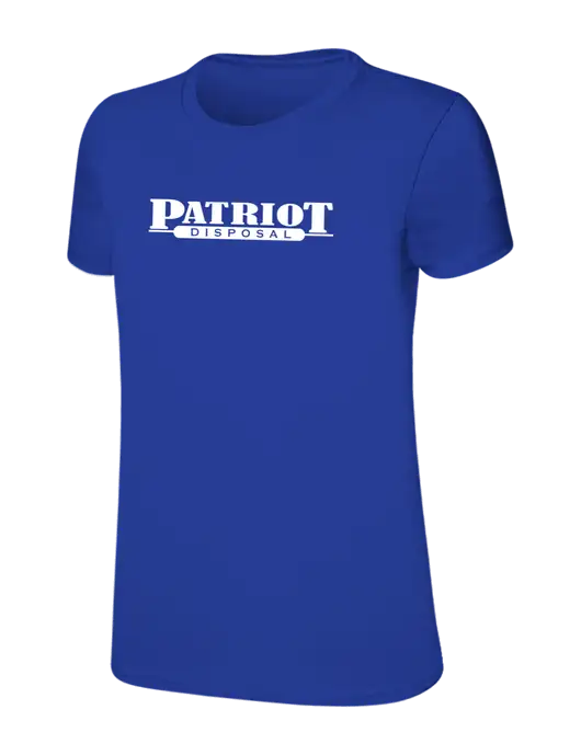 Womens Ring Spun Royal 4.5 oz T-Shirt w/Patriot Disposal Logo