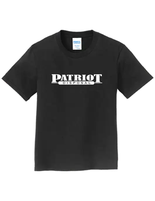 Youth Ring Spun Jet Black 4.5 oz T-Shirt w/Patriot Disposal Logo