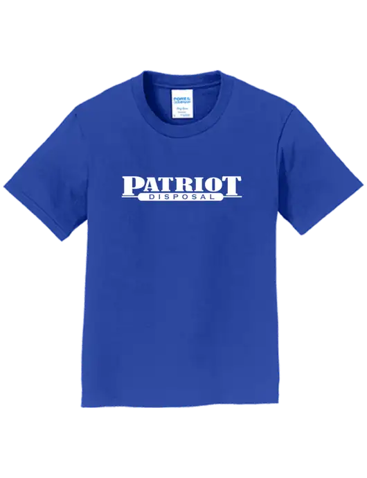 Youth Ring Spun Royal 4.5 oz T-Shirt w/Patriot Disposal Logo