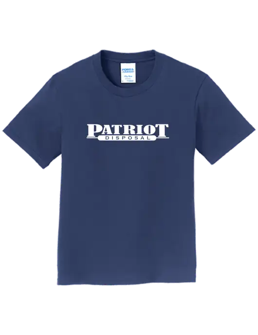 Youth Ring Spun Navy 4.5 oz T-Shirt w/Patriot Disposal Logo