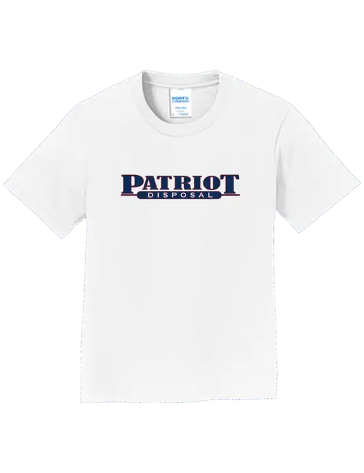 Youth Ring Spun White 4.5 oz T-Shirt w/Patriot Disposal Logo