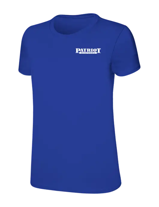 Womens Ring Spun Royal 4.5 oz T-Shirt w/Patriot Disposal Logo