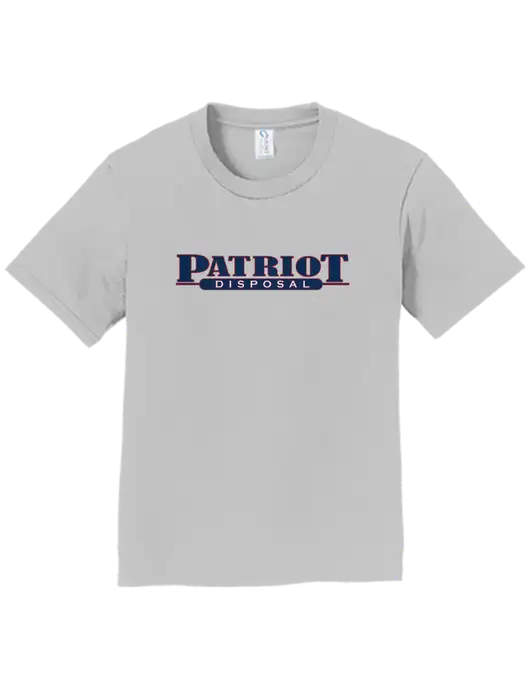 Youth Ring Spun Silver 4.5 oz T-Shirt w/Patriot Disposal Logo