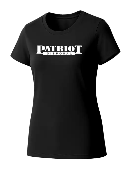 Womens Seriously Soft Black T-Shirt w/Patriot Disposal Logo