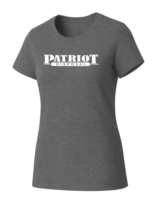 Womens Seriously Soft Grey Frost T-Shirt w/Patriot Disposal Logo