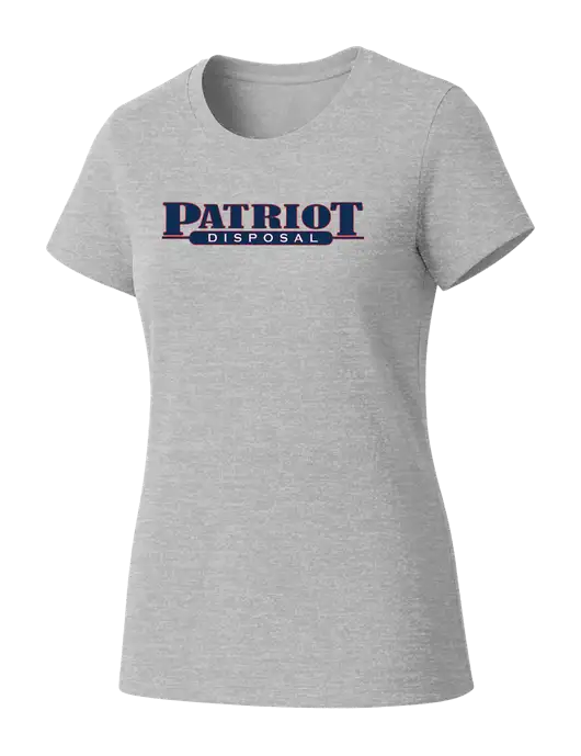 Womens Seriously Soft Light Heathered Grey T-Shirt w/Patriot Disposal Logo