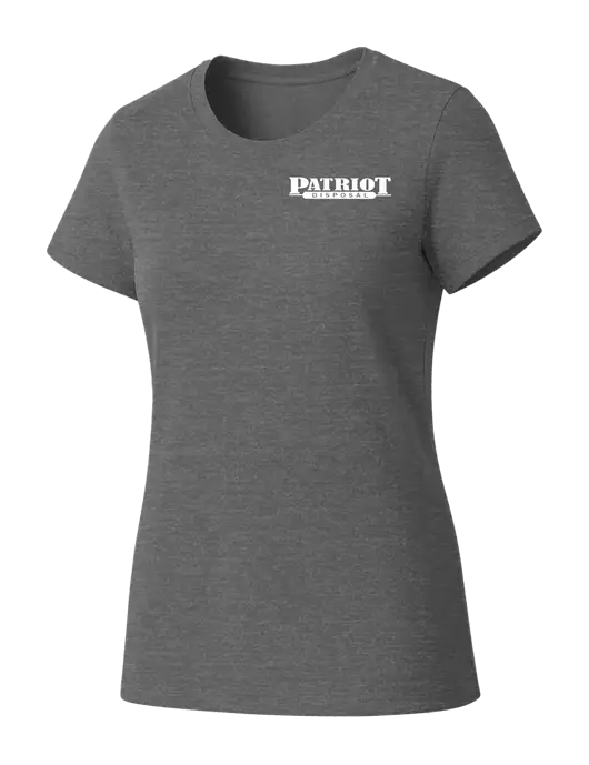 Womens Seriously Soft Grey Frost T-Shirt w/Patriot Disposal Logo