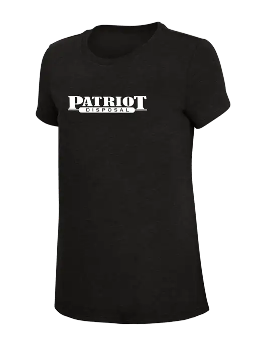 Womens Simply Soft Black 4.5oz Poly/Combed Ring Spun Cotton T-Shirt w/Patriot Disposal Logo