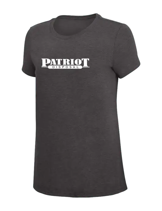 Womens Simply Soft Heather Charcoal 4.5oz  Poly/Combed Ring Spun Cotton T-Shirt w/Patriot Disposal Logo