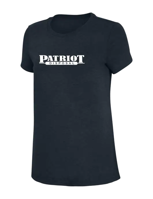 Womens Simply Soft Navy 4.5oz Poly/Combed Ring Spun Cotton T-Shirt w/Patriot Disposal Logo