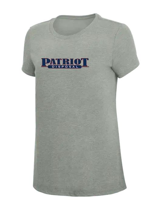 Womens Simply Soft Grey Frost 4.5oz  Poly/Combed Ring Spun Cotton T-Shirt w/Patriot Disposal Logo