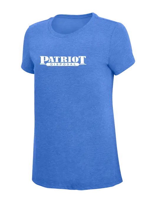 Womens Simply Soft Royal Frost 4.5oz  Poly/Combed Ring Spun Cotton T-Shirt w/Patriot Disposal Logo