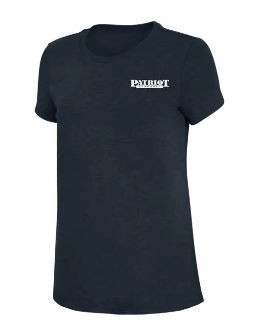 Womens Simply Soft Navy 4.5oz Poly/Combed Ring Spun Cotton T-Shirt w/Patriot Disposal Logo
