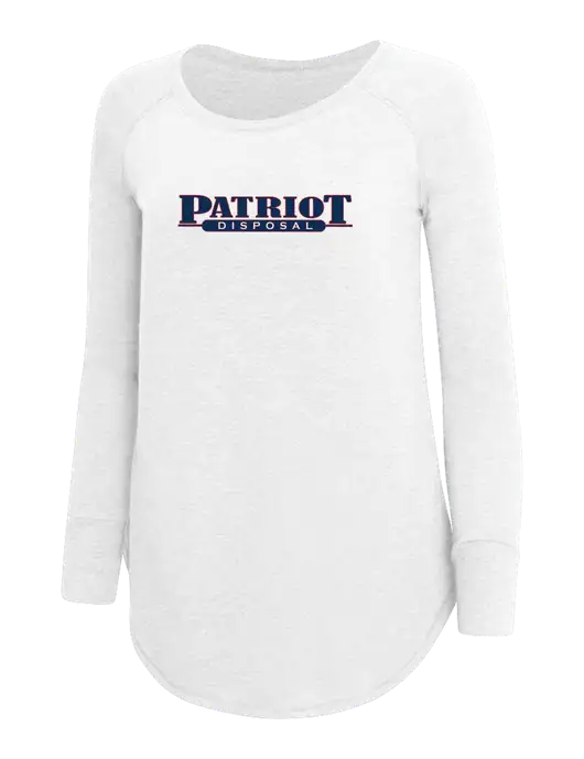 Womens Perfect Wide Collar Tunic Tri-Blend White 4.5 oz T-Shirt w/Patriot Disposal Logo