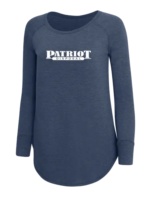 Womens Perfect Wide Collar Tunic Tri-Blend Navy Frost 4.5 oz T-Shirt w/Patriot Disposal Logo