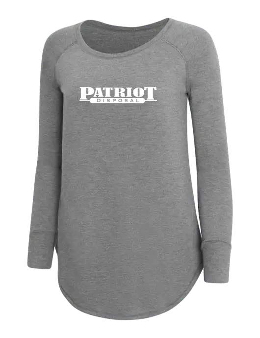 Womens Perfect Wide Collar Tunic Tri-Blend Grey Frost 4.5 oz T-Shirt w/Patriot Disposal Logo