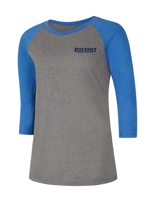 Womens Simply Soft 3/4 Sleeve Royal Frost/Grey Ring Spun Cotton T-Shirt w/Patriot Disposal Logo