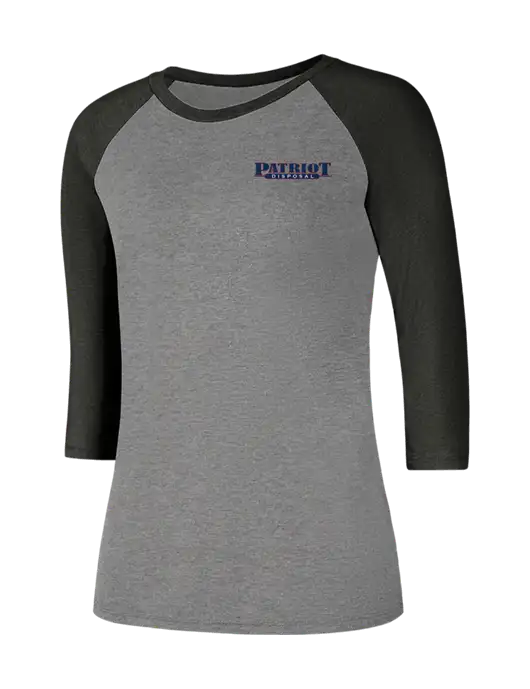 Womens Simply Soft 3/4 Sleeve Black Frost/Grey Frost Ring Spun Cotton T-Shirt w/Patriot Disposal Logo