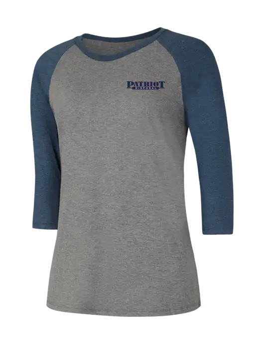 Womens Simply Soft 3/4 Sleeve Navy Frost/Grey Frost Ring Spun Cotton T-Shirt w/Patriot Disposal Logo