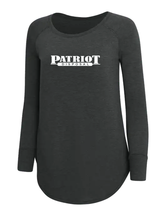 Womens Perfect Wide Collar Tunic Tri-Blend Black Frost 4.5 oz T-Shirt w/Patriot Disposal Logo