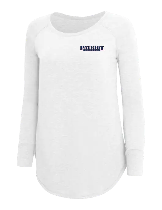Womens Perfect Wide Collar Tunic Tri-Blend White 4.5 oz T-Shirt w/Patriot Disposal Logo