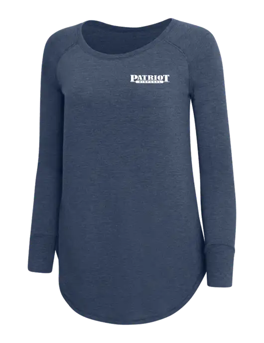 Womens Perfect Wide Collar Tunic Tri-Blend Navy Frost 4.5 oz T-Shirt w/Patriot Disposal Logo