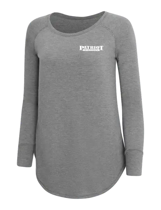 Womens Perfect Wide Collar Tunic Tri-Blend Grey Frost 4.5 oz T-Shirt w/Patriot Disposal Logo