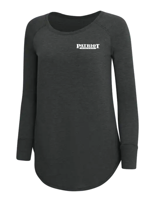 Womens Perfect Wide Collar Tunic Tri-Blend Black Frost 4.5 oz T-Shirt w/Patriot Disposal Logo