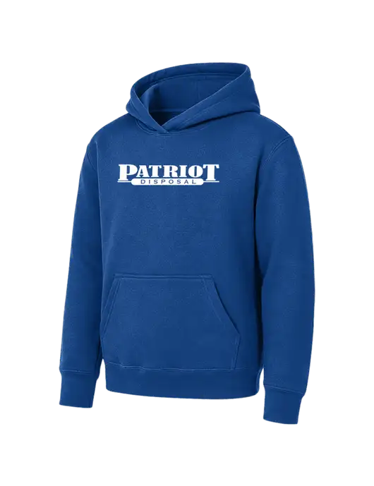 Youth Royal 7.8 oz Pullover Hooded Sweatshirt w/Patriot Disposal Logo