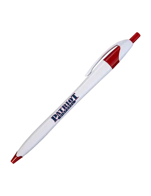 Novella White/Red Classic Pen - Blue Ink w/Patriot Disposal Logo