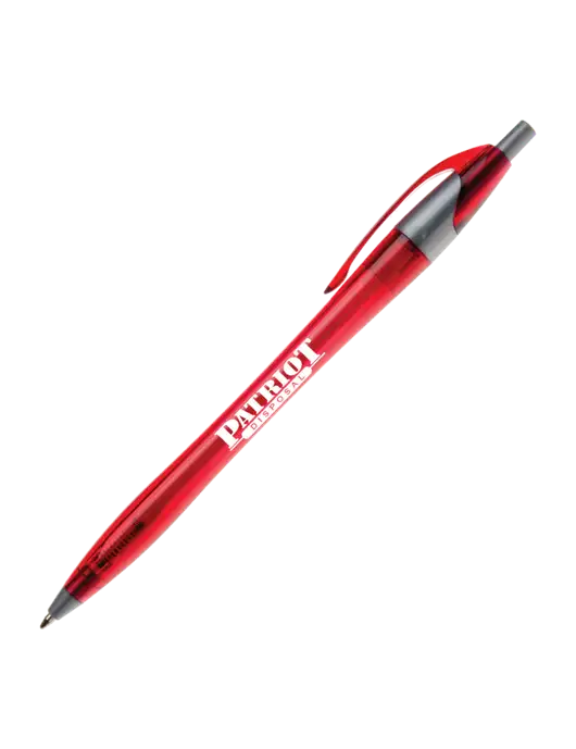 Novella Translucent Red/Silver Jewel Pen - Blue Ink w/Patriot Disposal Logo