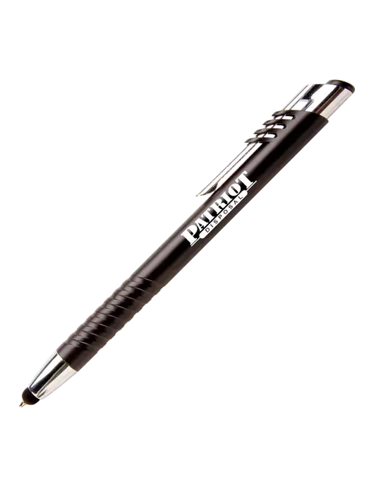 Schirhart Black Stylus Pen - Blue Ink w/Patriot Disposal Logo