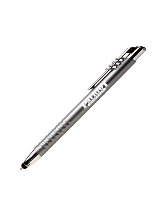 Schirhart Grey Stylus Pen - Blue Ink w/Patriot Disposal Logo