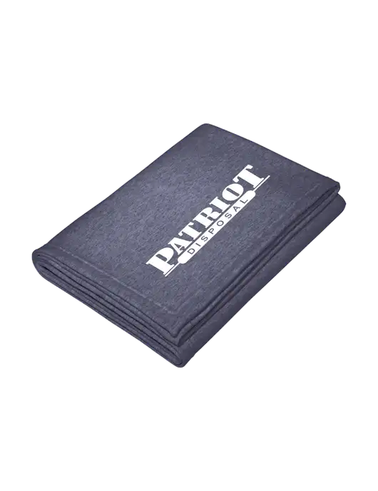 Core Heather Navy Fleece Sweatshirt Blanket w/Patriot Disposal Logo