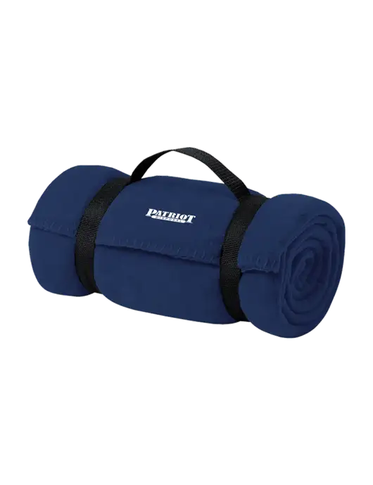 Casual Navy Fleece Blanket With Strap  w/Patriot Disposal Logo
