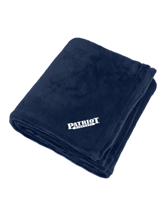 Oversized Deep Navy Ultra Plush Blanket w/Patriot Disposal Logo