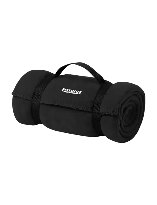 Casual Black Fleece Blanket With Strap w/Patriot Disposal Logo