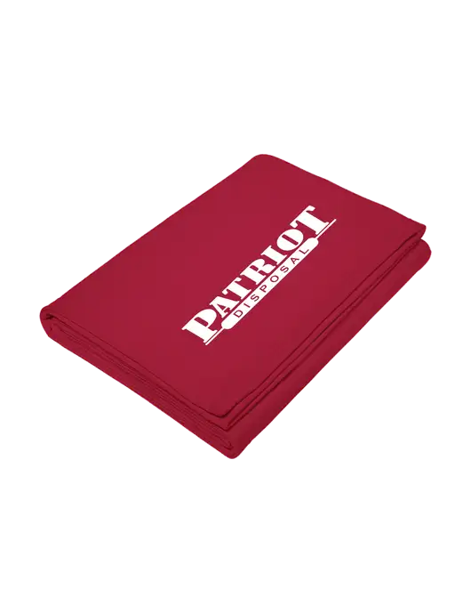 Core Red Fleece Sweatshirt Blanket w/Patriot Disposal Logo