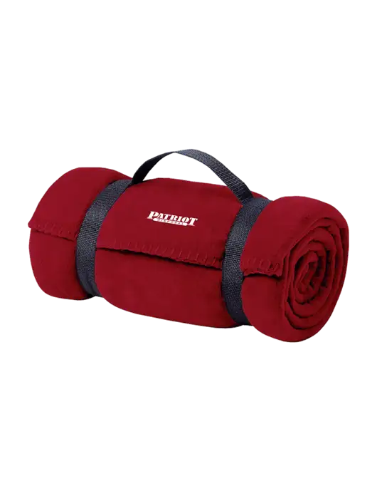Casual Red Fleece Blanket With Strap w/Patriot Disposal Logo