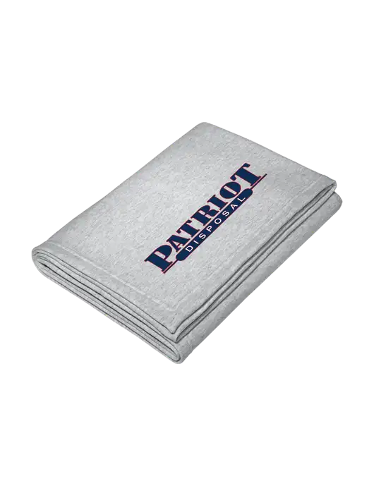 Core Light Grey Heather Fleece Sweatshirt Blanket w/Patriot Disposal Logo