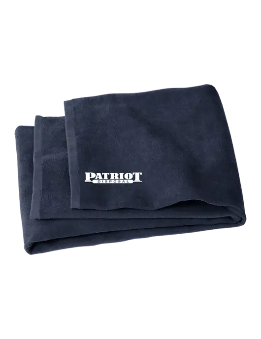 Navy Beach Towel w/Patriot Disposal Logo