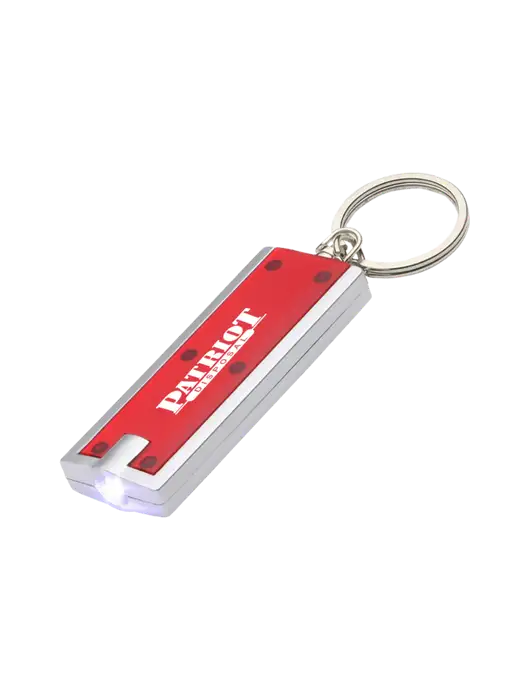 Simple Touch Red LED Keychain w/Patriot Disposal Logo