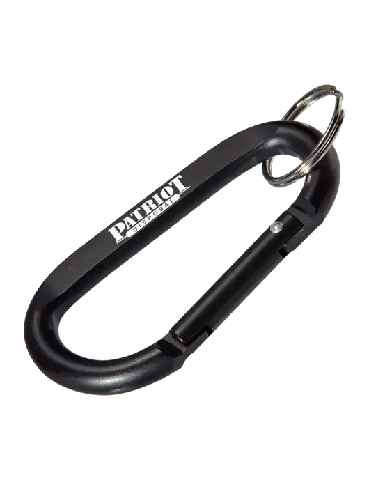 Black Carabiner & Key Ring w/Patriot Disposal Logo
