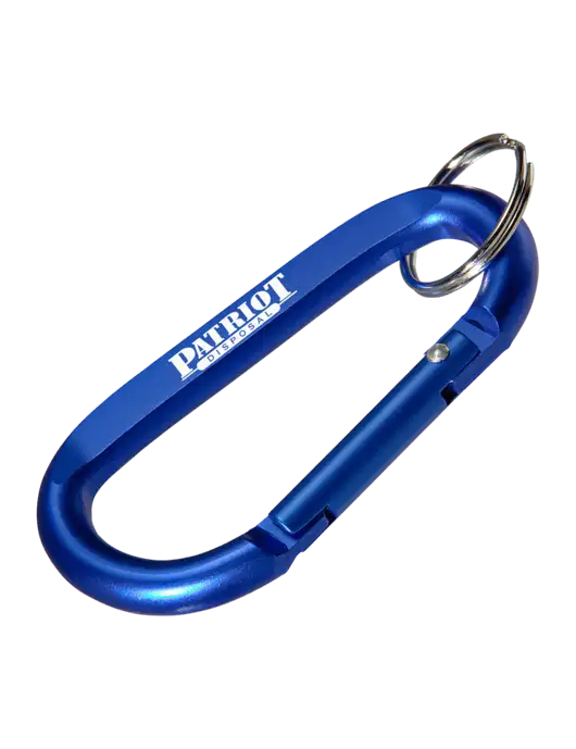 Blue Carabiner & Key Ring w/Patriot Disposal Logo