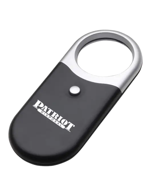 Compact Black Magnifier Light w/Patriot Disposal Logo