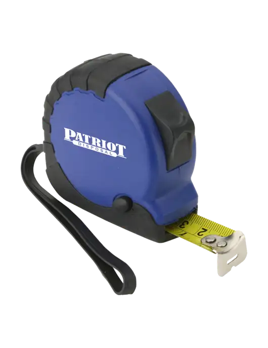 Blue Tape Measure, 16' w/Patriot Disposal Logo