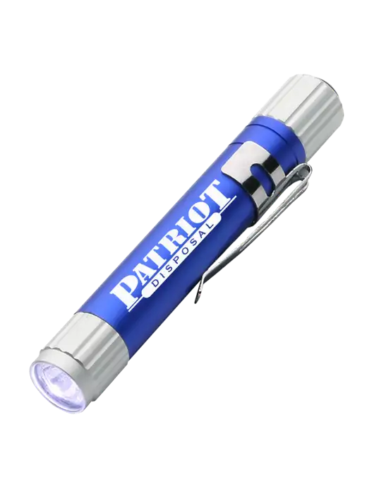 Blue Aluminum LED Penlight w/Patriot Disposal Logo