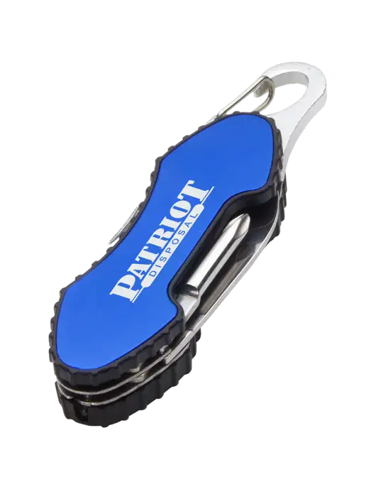 Blue 6 in 1 Tool with Carabiner w/Patriot Disposal Logo
