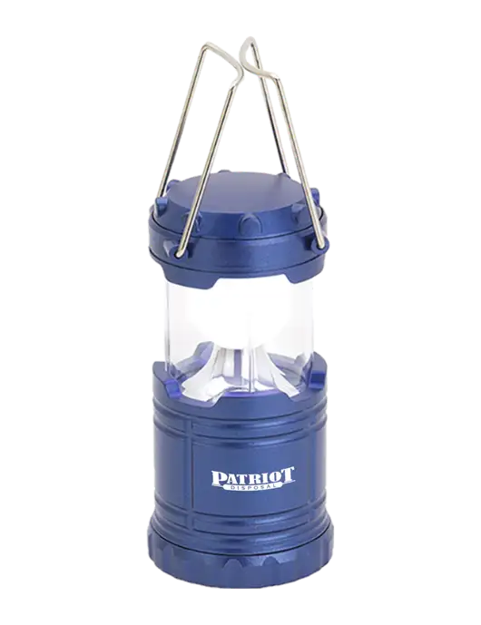 Blue Mini Retro Lantern w/Patriot Disposal Logo
