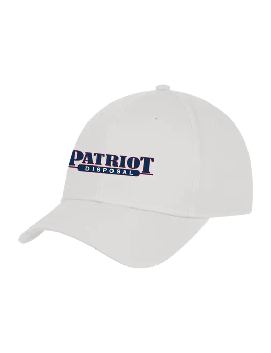 White Structured Cap Hook & Loop w/Patriot Disposal Logo